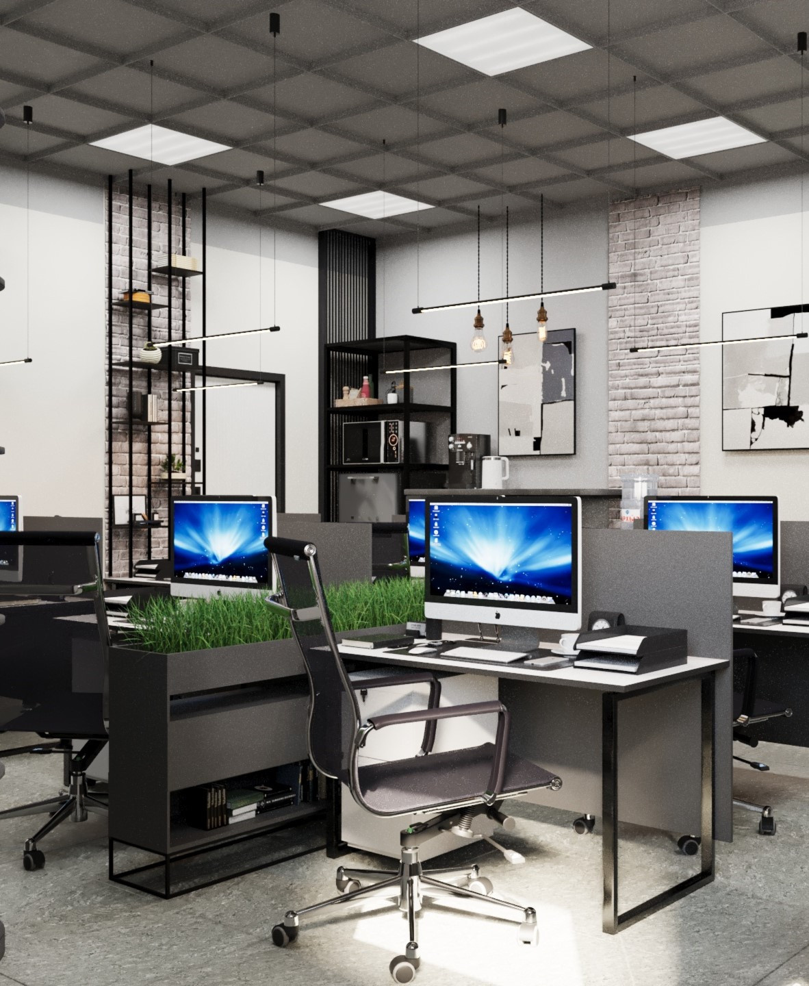 Дизайн проект офисного пространства в стиле лофт