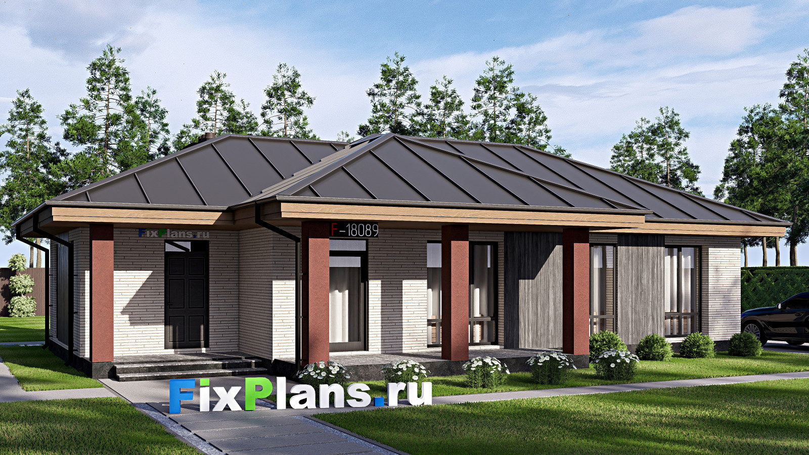 Проект одноэтажного дома 10х16м S99м2 F-18089