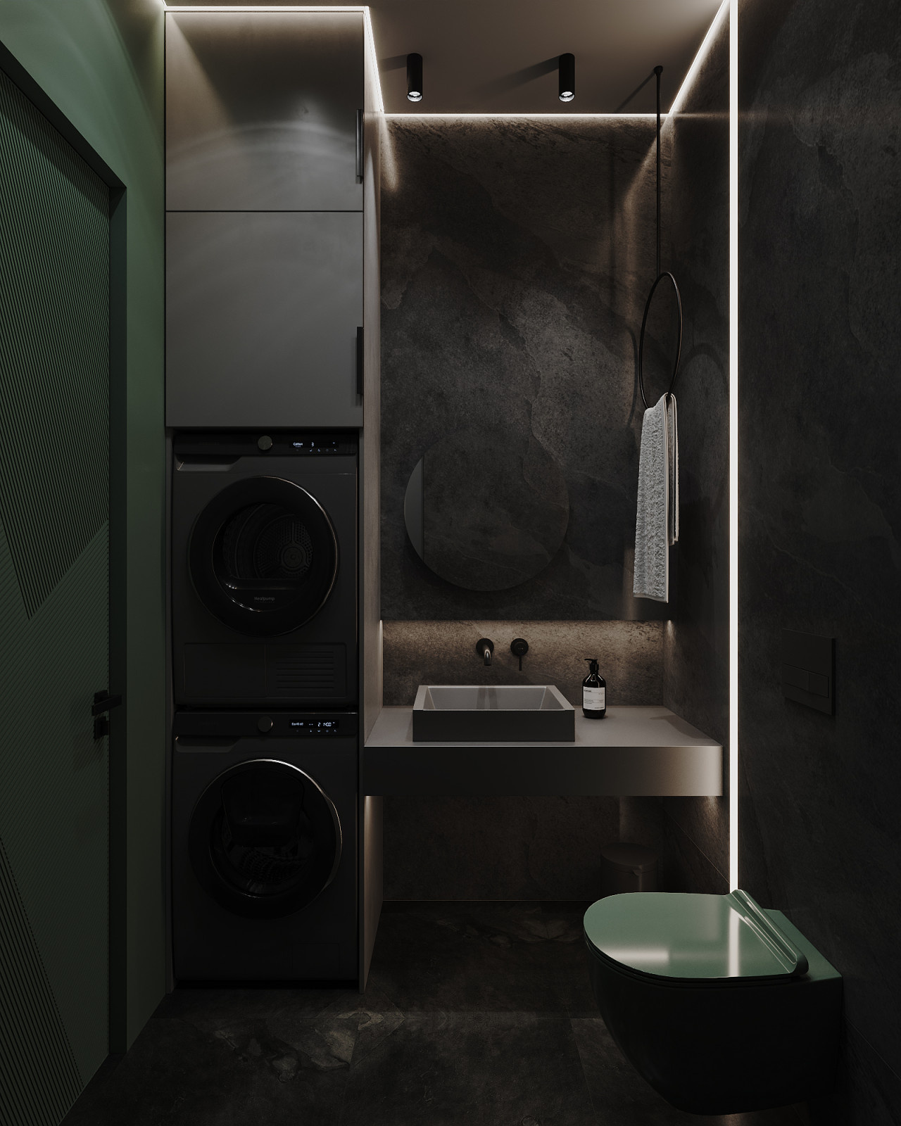 Минималистичная квартира в темных тонах.