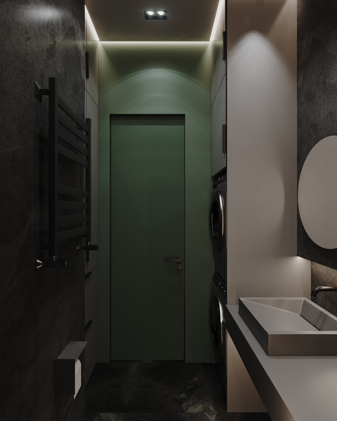 Минималистичная квартира в темных тонах.