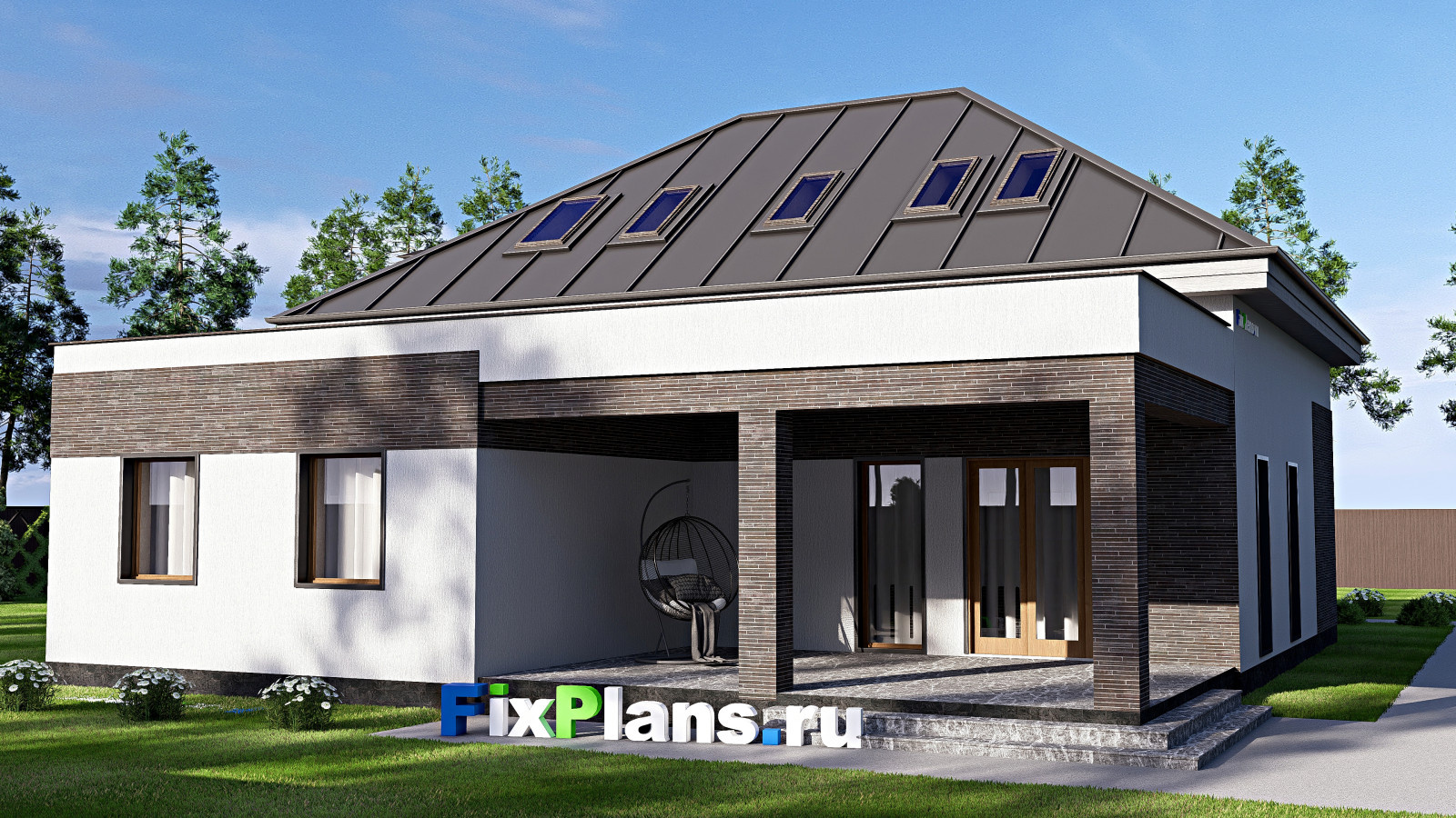 Проект дома с мансардой 15х23 м S308м2 F-18008