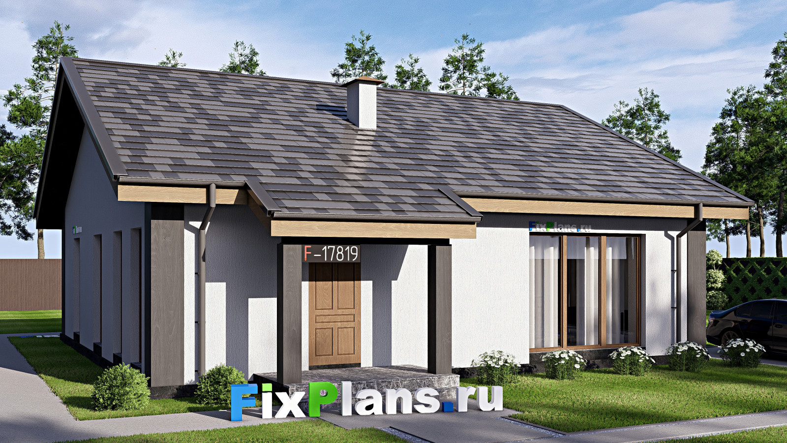 Проект одноэтажного дома 14х12м S113м2 F-17819