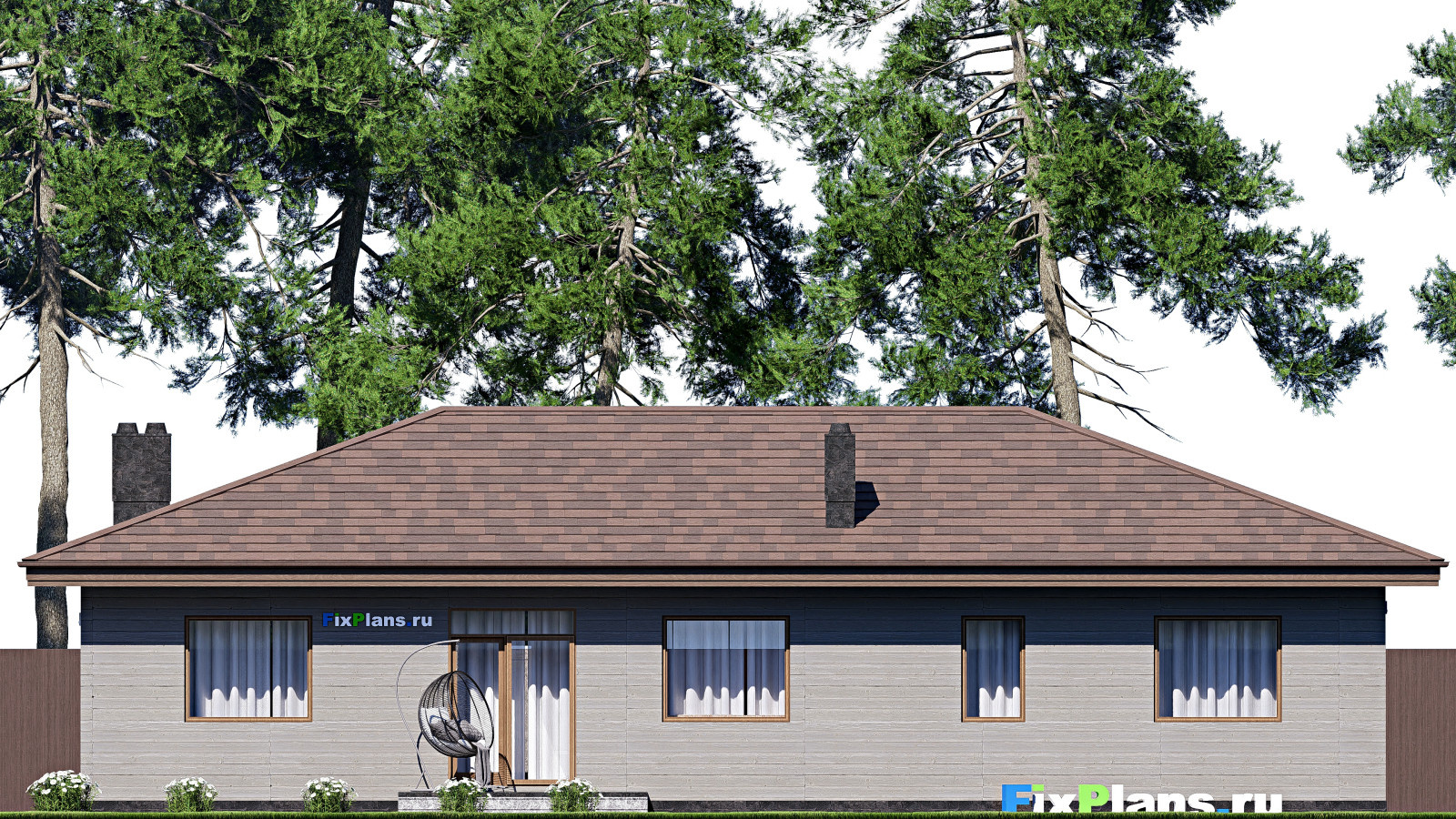 Проект одноэтажного дома 18х15м S183м2 F-17504