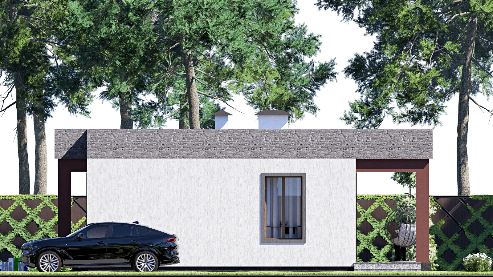 Проект одноэтажного дома 11х12м S104м2 F-17351