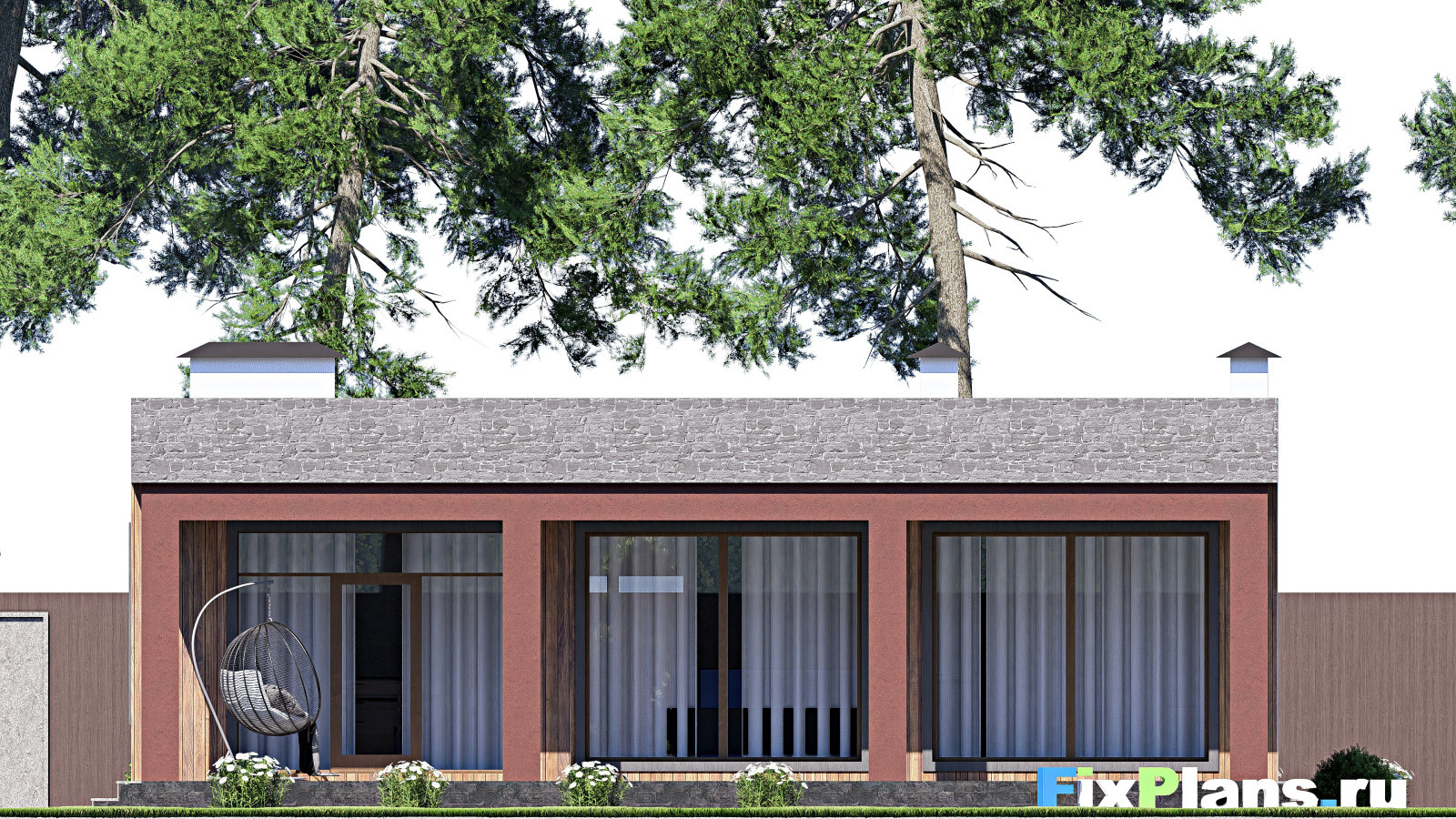 Проект одноэтажного дома 11х12м S104м2 F-17351