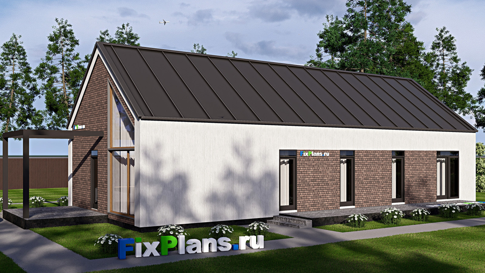 Проект одноэтажного дома 21х11м S155м2 F-16460