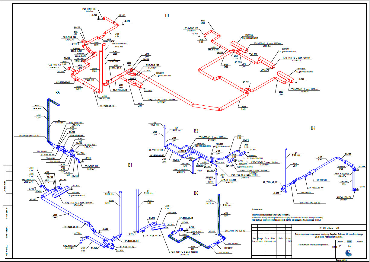 Проект вентиляции и кондиционирования стоматологии