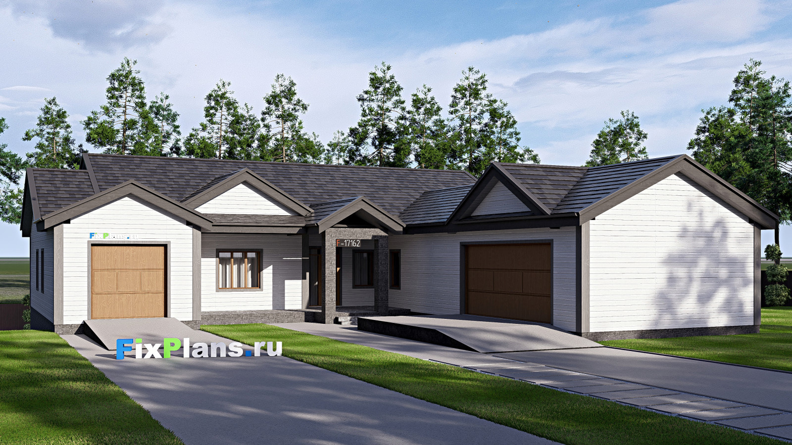 Проект одноэтажного дома 33х21м S708м2 F-17162