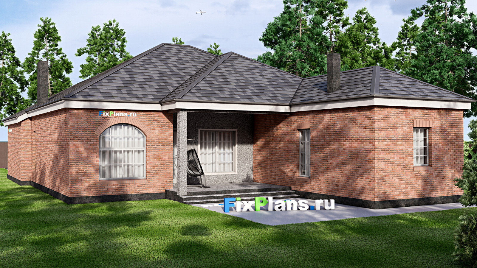 Проект одноэтажного дома 23х15м S214м2 F-16811