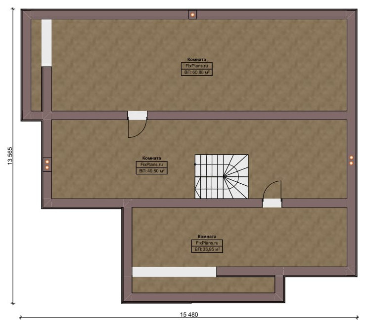 Проект дома с мансардой 17х15 м S305м2 F-16262