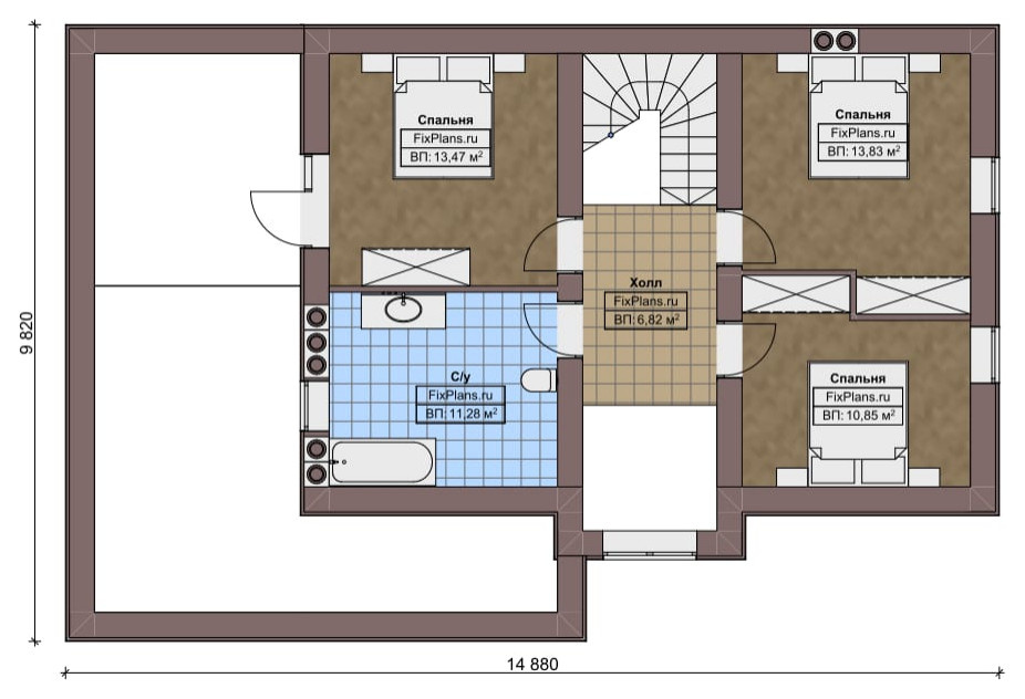 Проект двухэтажного дома 10х16 м S184м2 F-16298