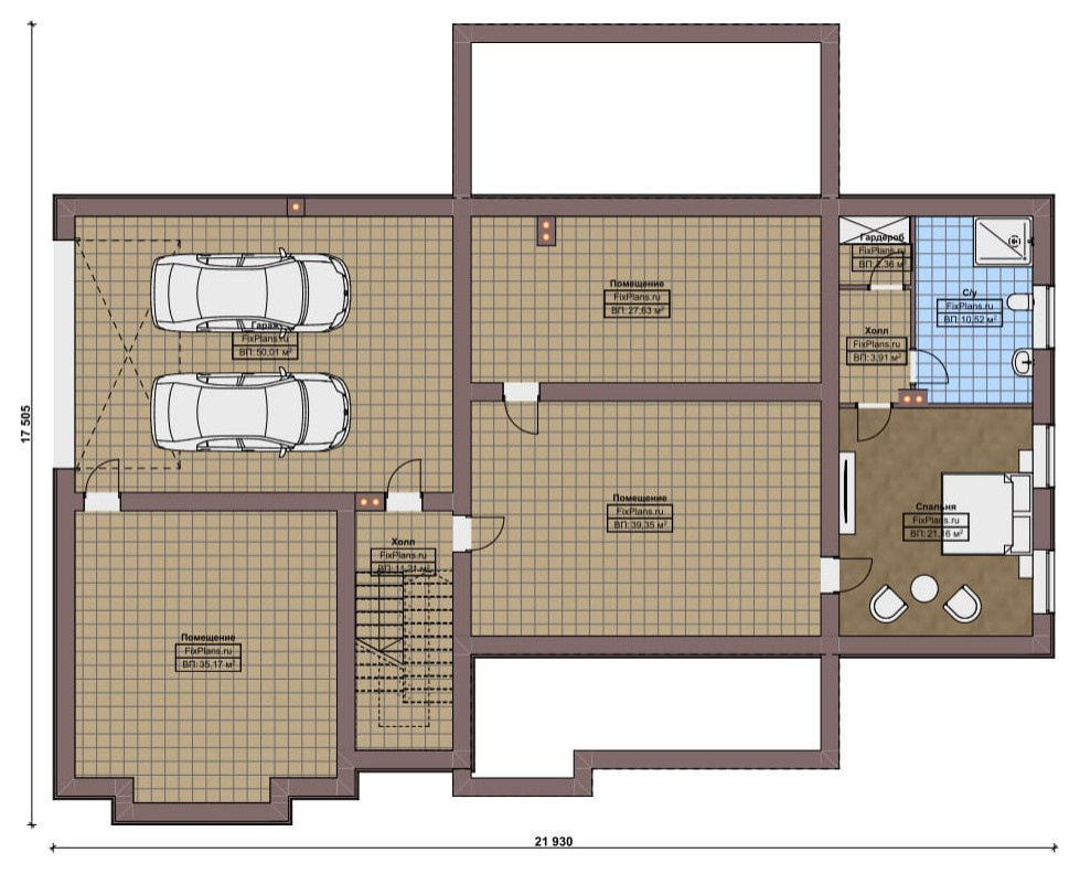 Проект одноэтажного дома 22х18м S438м2 F-16892
