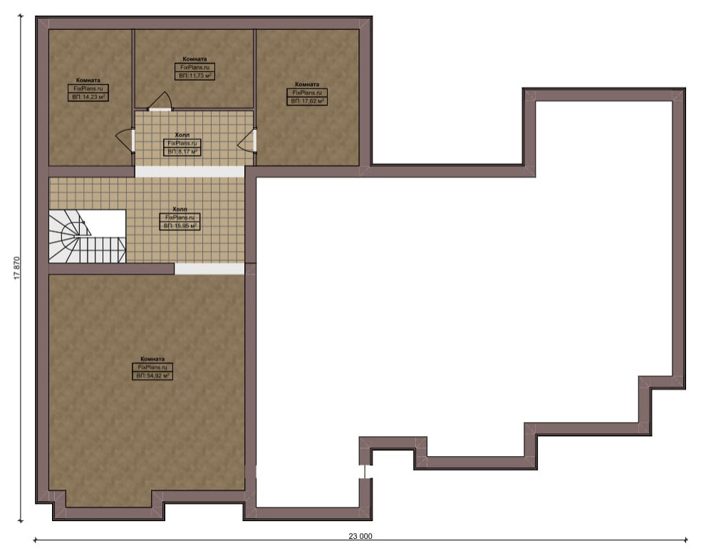 Проект одноэтажного дома 23х19м S429м2 F-16901