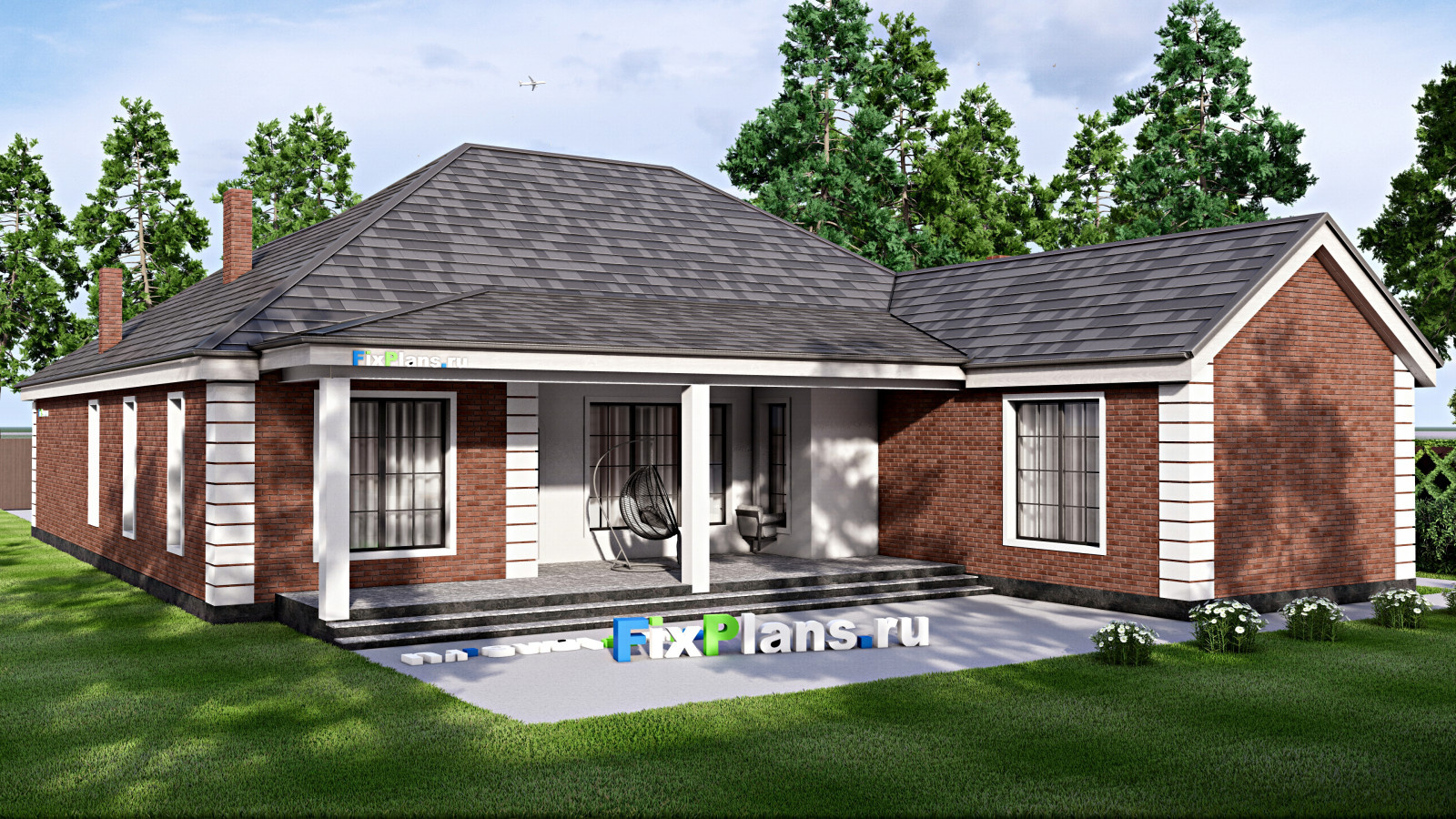 Проект одноэтажного дома 17х26м S289м2 F-16766