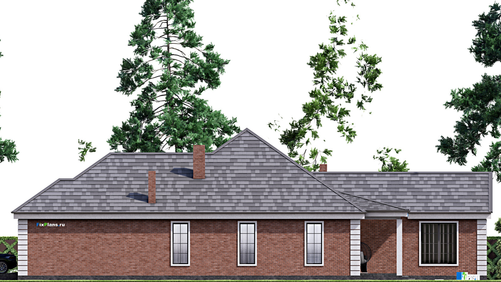 Проект одноэтажного дома 17х26м S289м2 F-16766