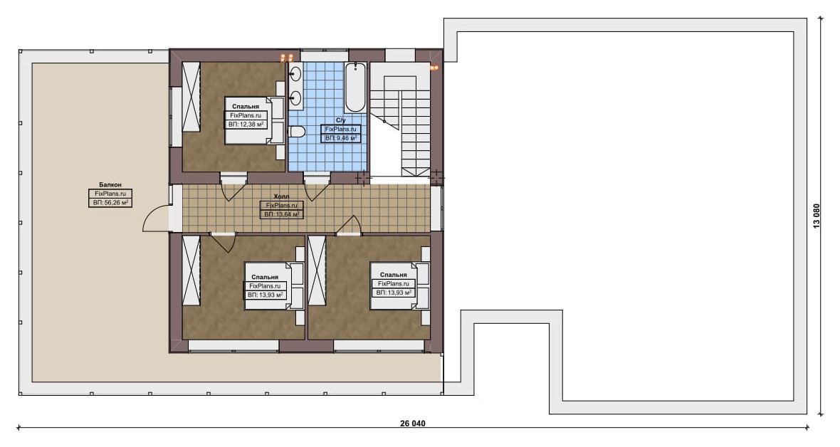 Проект одноэтажного дома 13х24м S325м2 F-16838