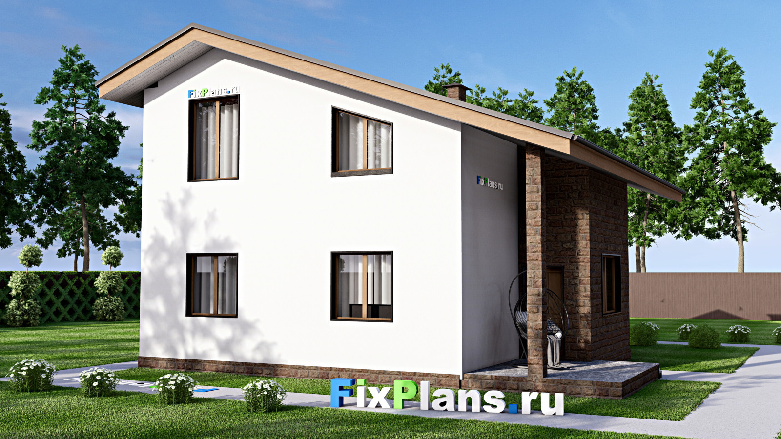 Проект дома с мансардой 13х16 м S160м2 F-16784