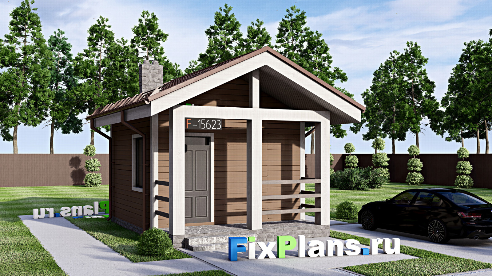 Проект одноэтажного дома 6х5м S15м2 F-15623