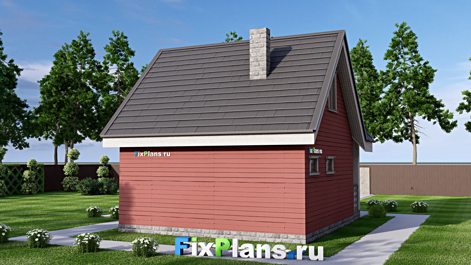 Проект дома с мансардой 8х8 м S83м2 F-15668