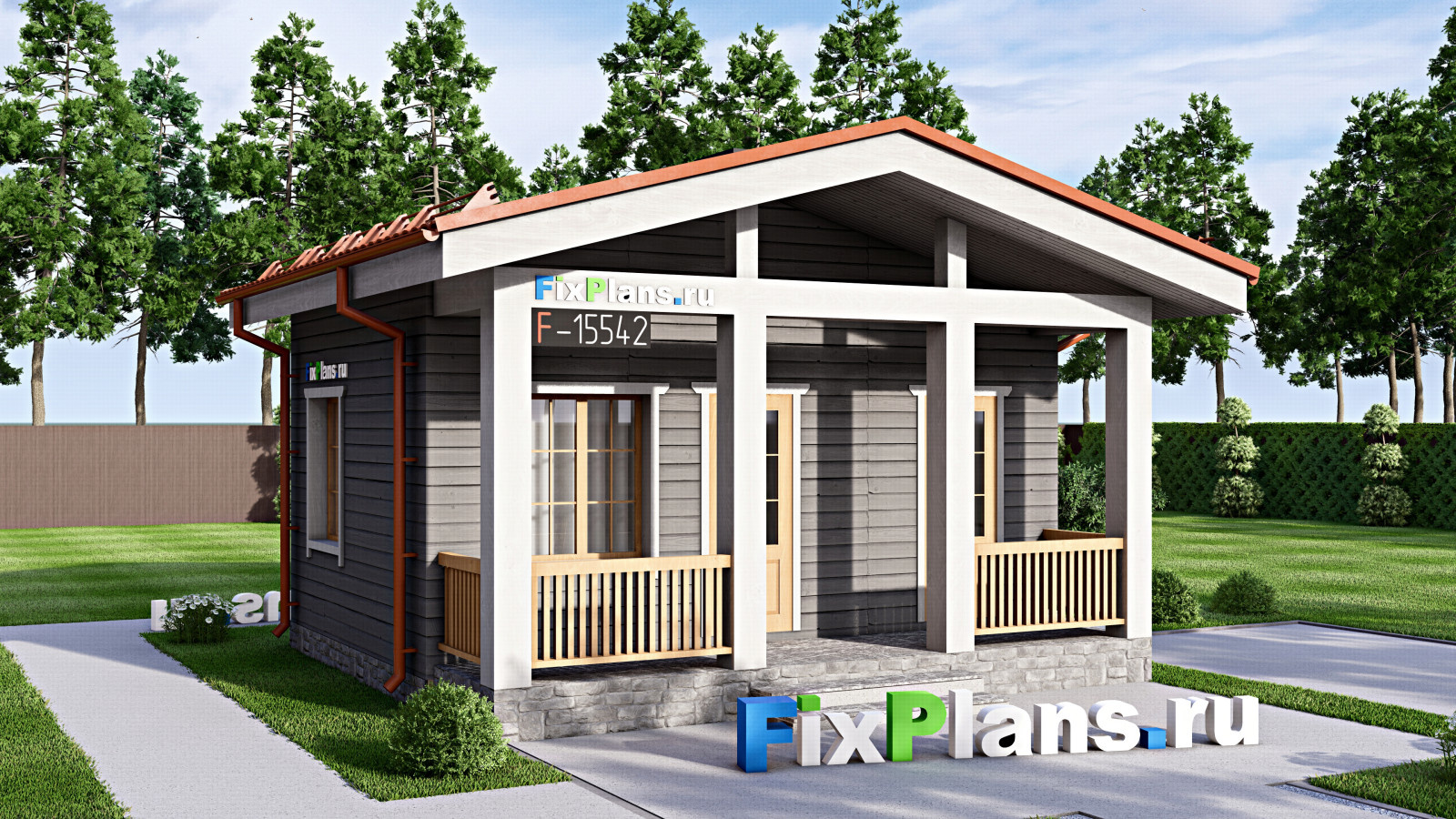Проект одноэтажного дома 7х6м S32м2 F-15542
