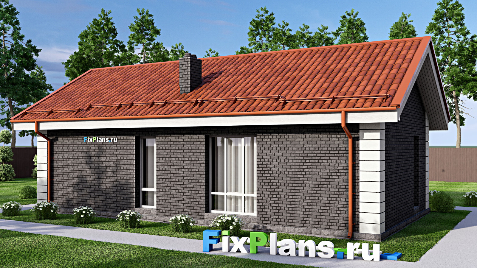 Проект одноэтажного дома 13х7м S58м2 F-15497