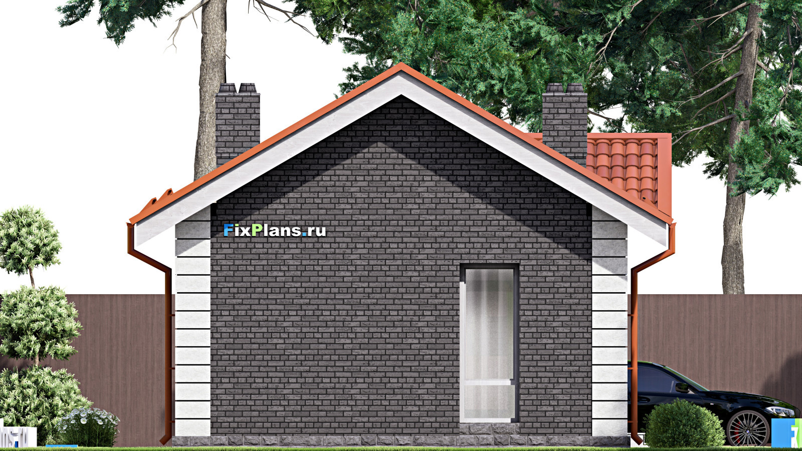 Проект одноэтажного дома 13х7м S58м2 F-15497