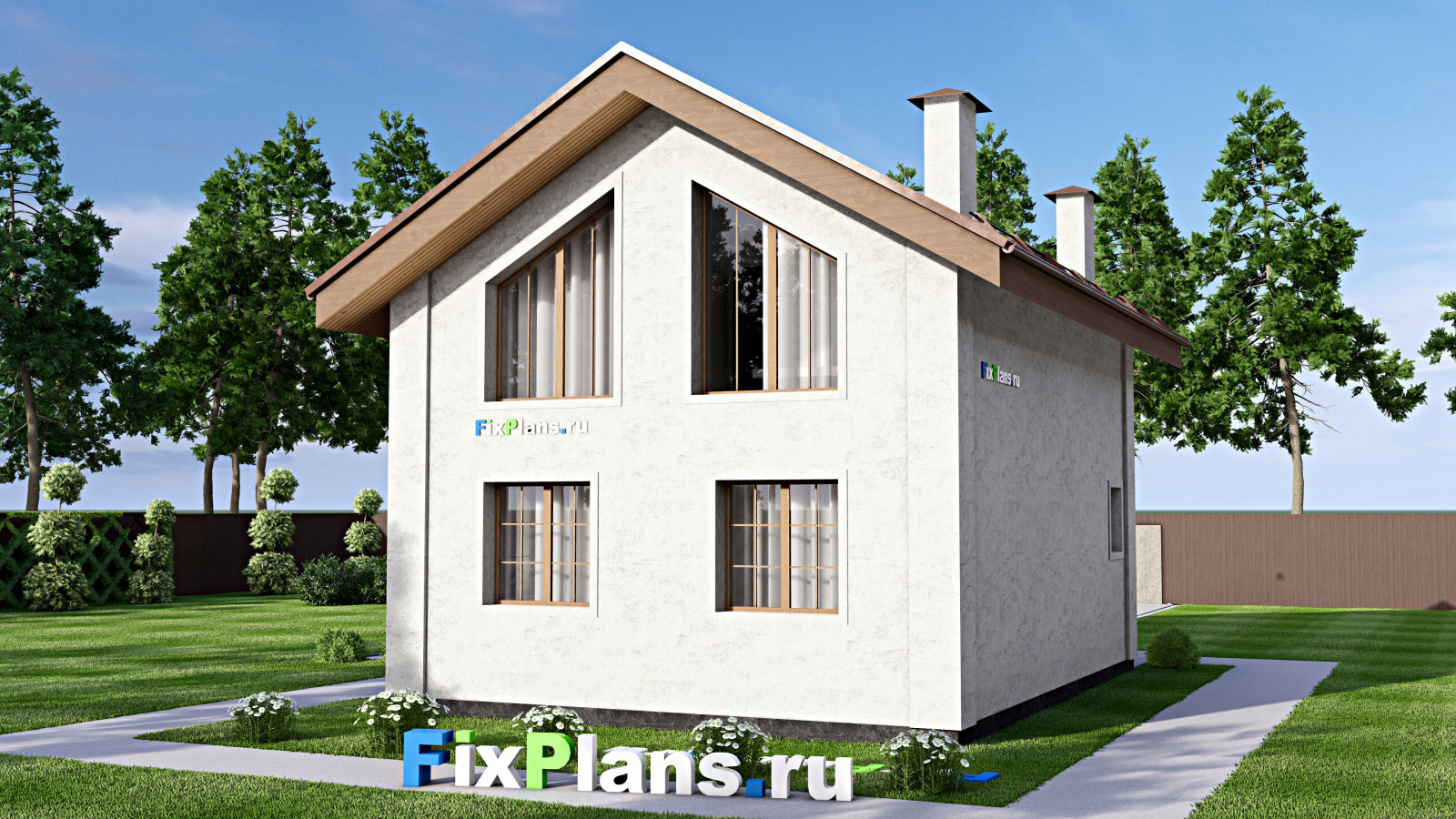 Проект дома с мансардой 7х10 м S86м2 F-15272