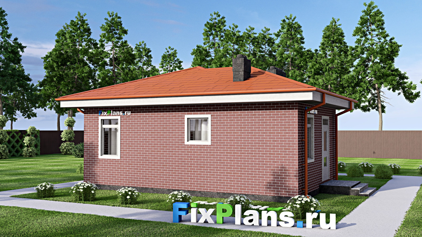 Проект одноэтажного дома 11х10м S44м2 F-15092