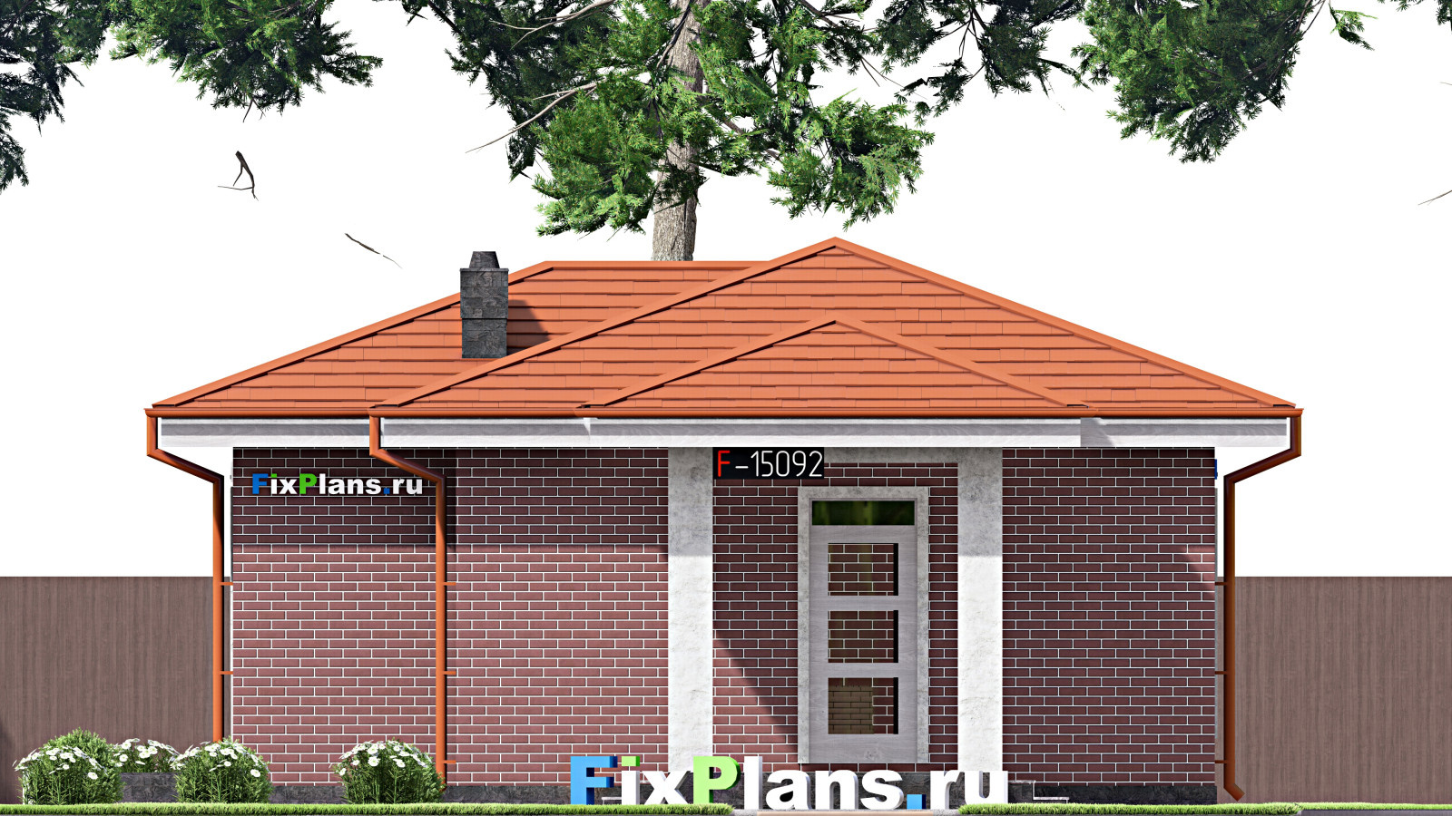 Проект одноэтажного дома 11х10м S44м2 F-15092