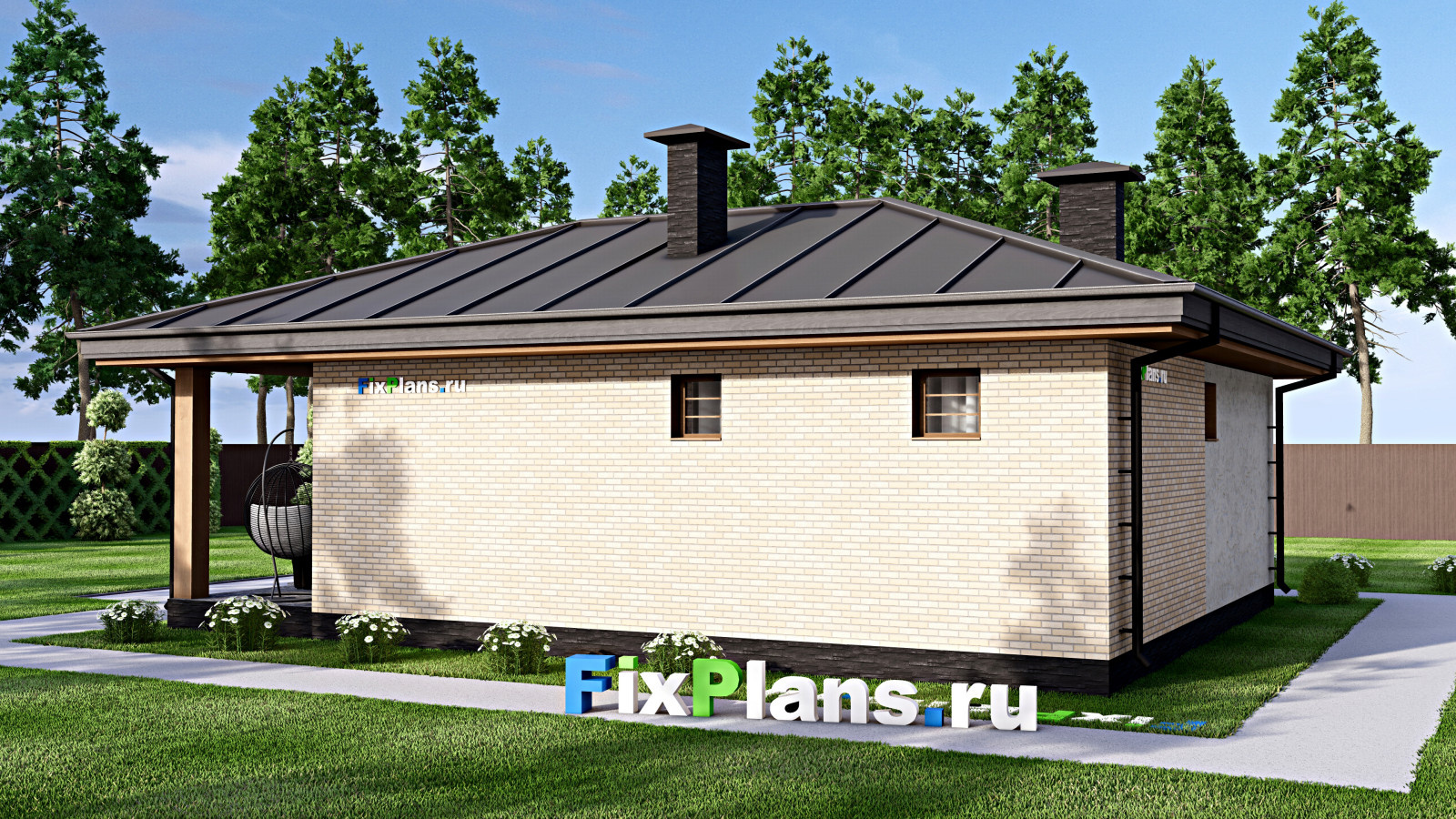 Проект одноэтажного дома 11х12м S81м2 F-14912