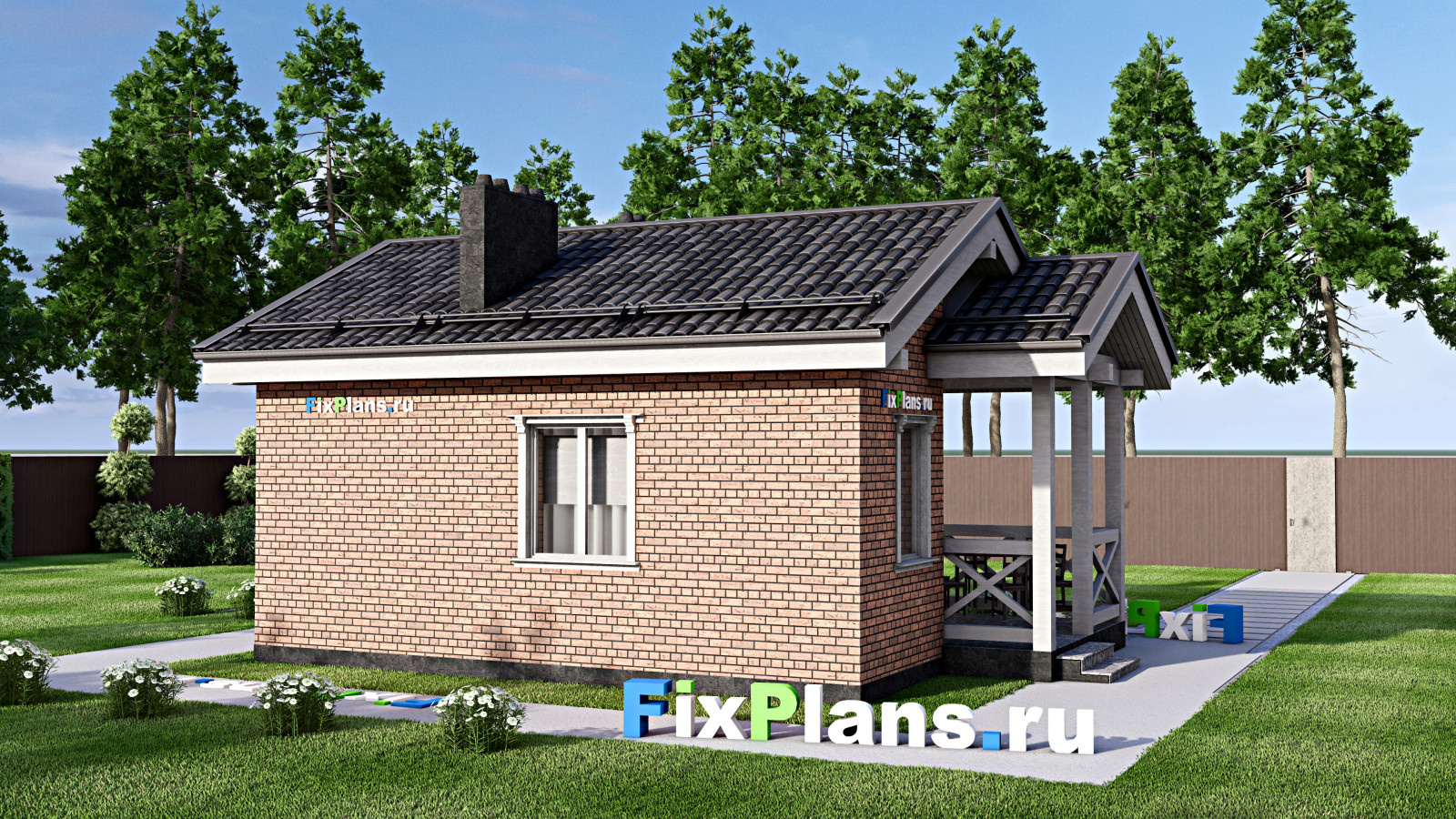 Проект одноэтажного дома 6х9м S40м2 F-14939