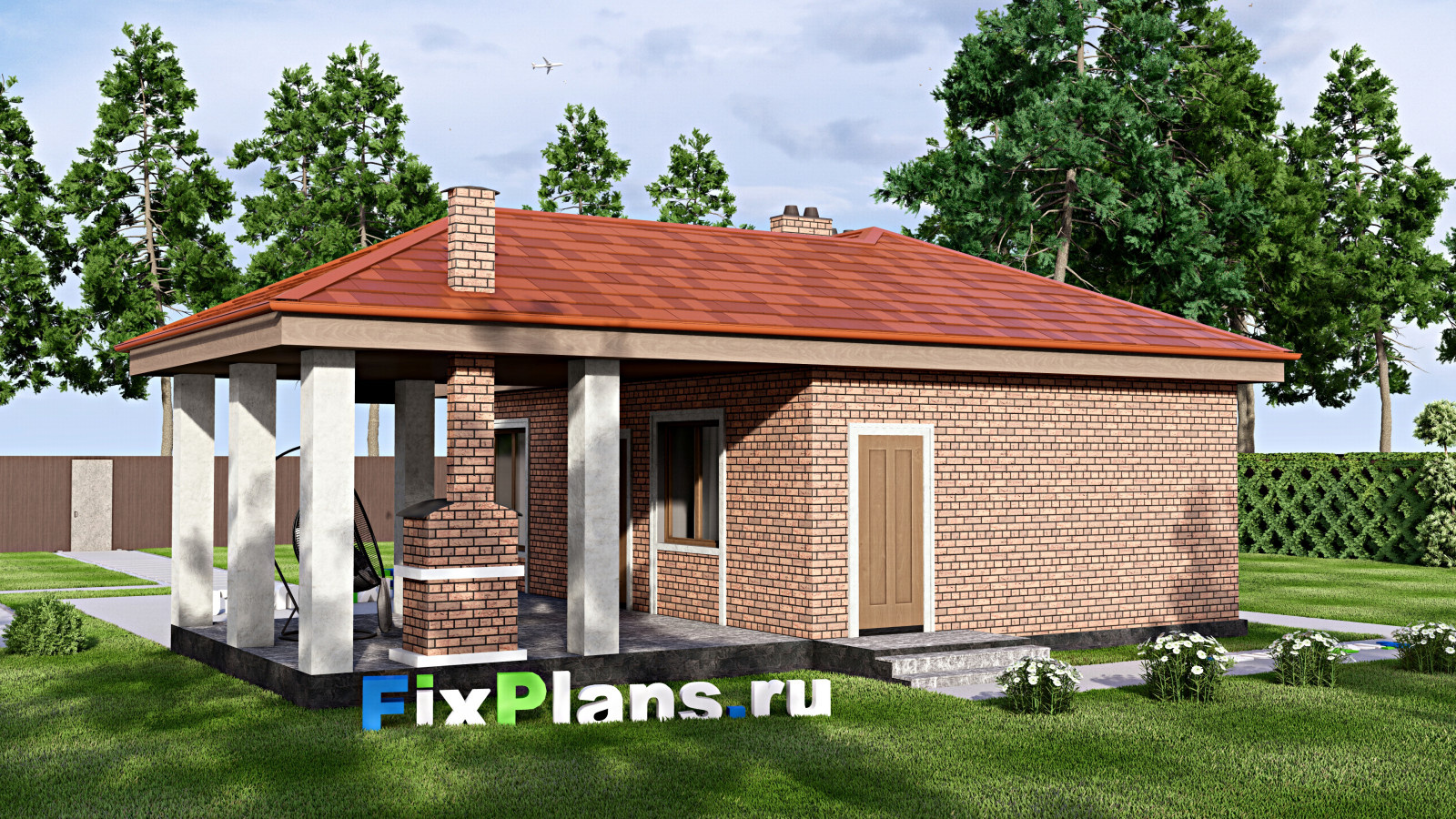 Проект одноэтажного дома 11х12м S79м2 F-14858