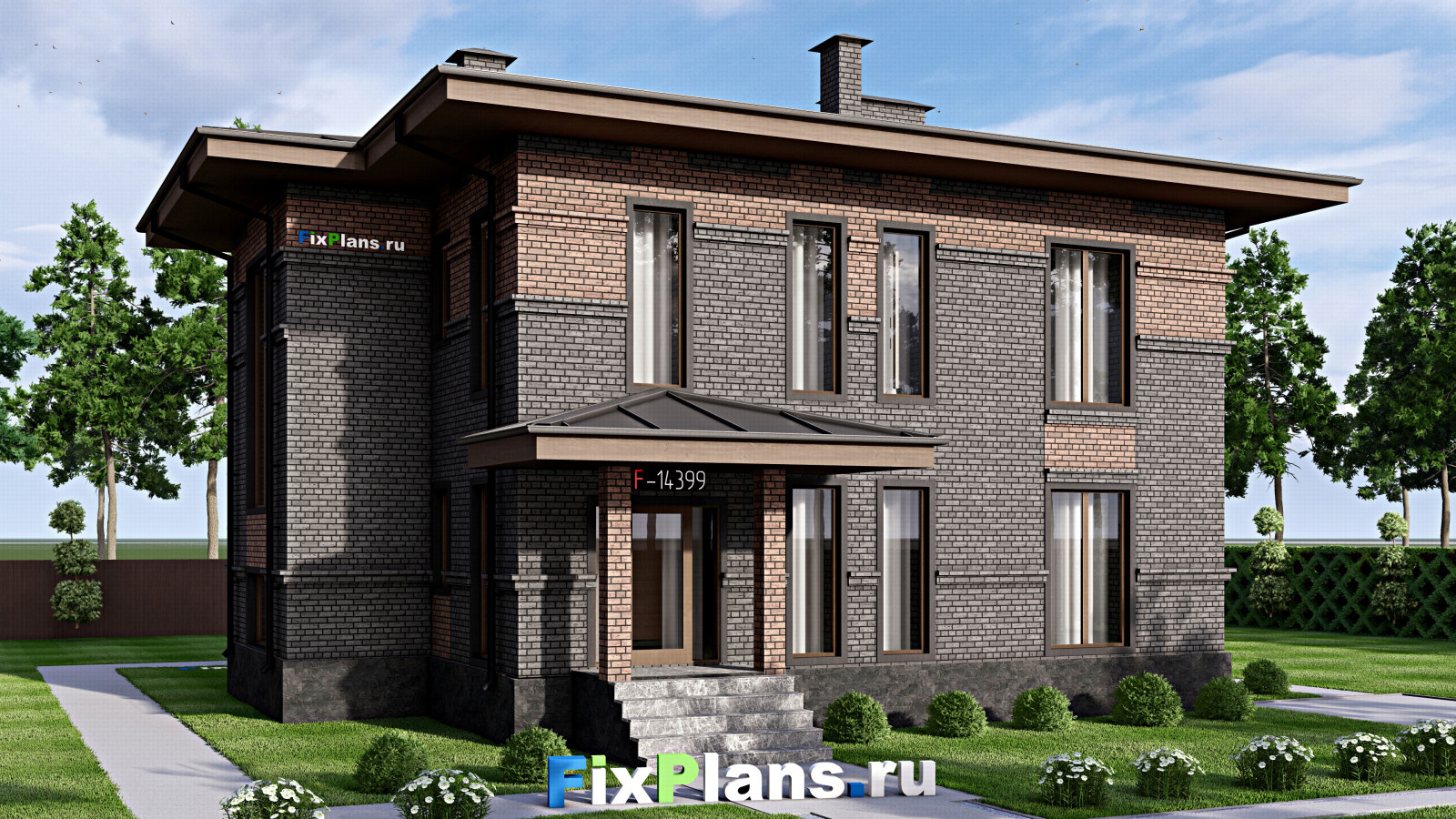 Проект двухэтажного дома 16х17 м S249м2 F-14399