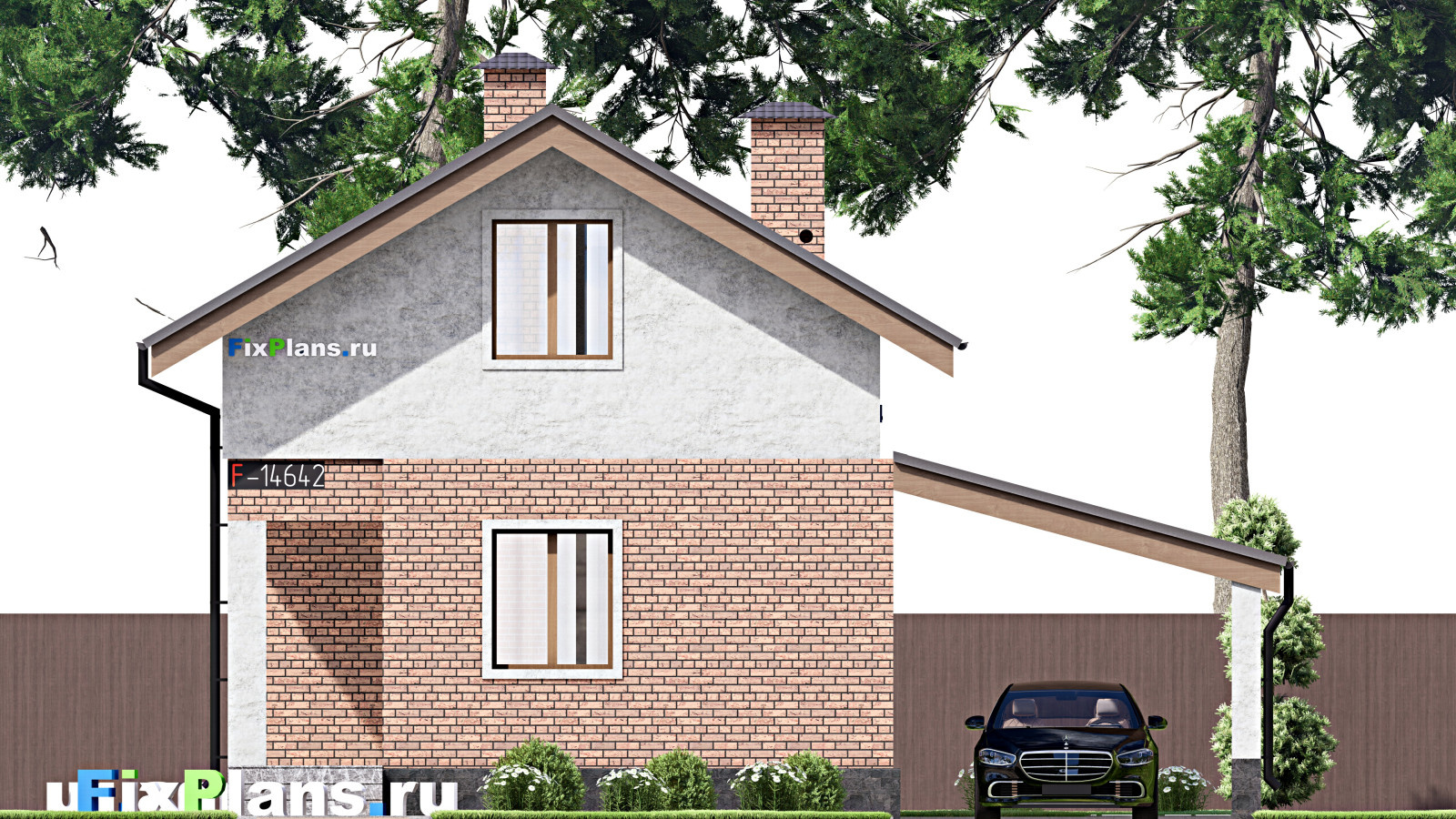 Проект дома с мансардой 11х7 м S53м2 F-14642