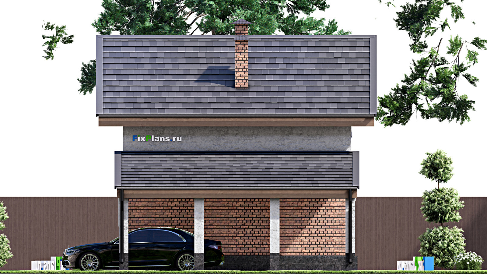 Проект дома с мансардой 11х7 м S53м2 F-14642