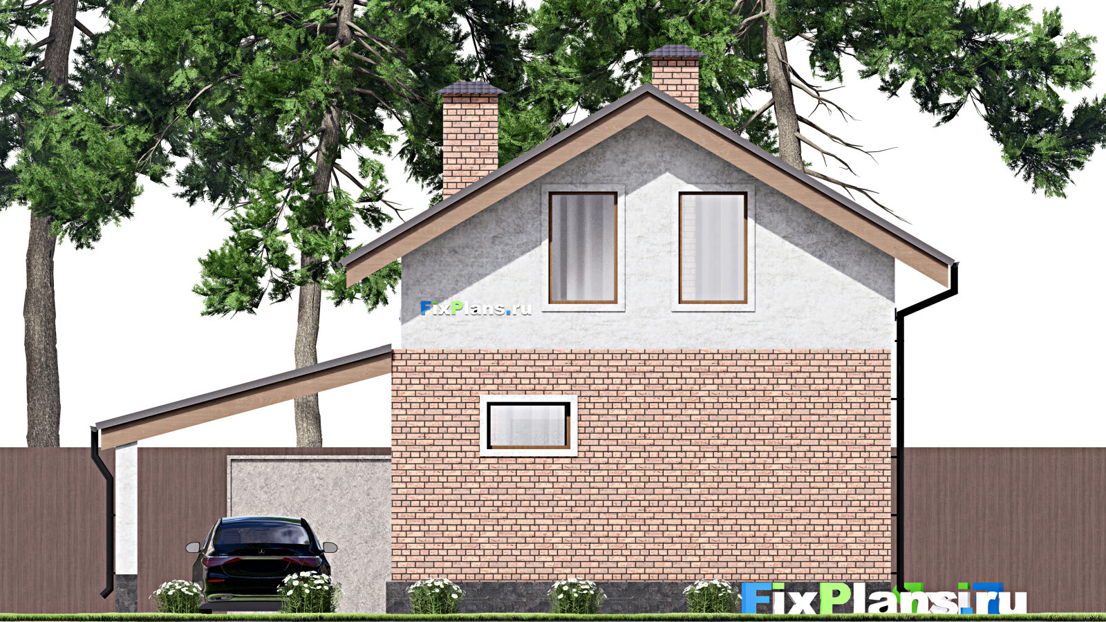 Проект дома с мансардой 11х7 м S53м2 F-14642