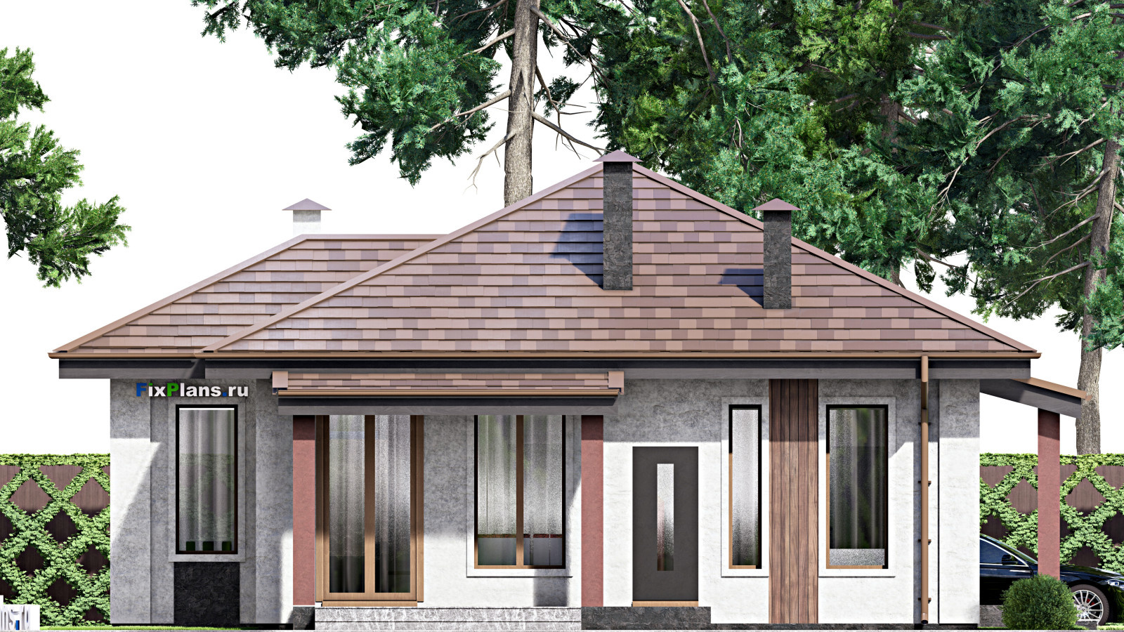 Проект одноэтажного дома 13х16м S128м2 F-14777