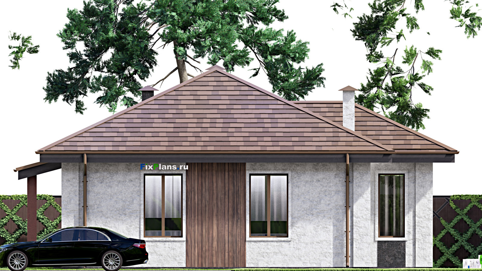 Проект одноэтажного дома 13х16м S128м2 F-14777