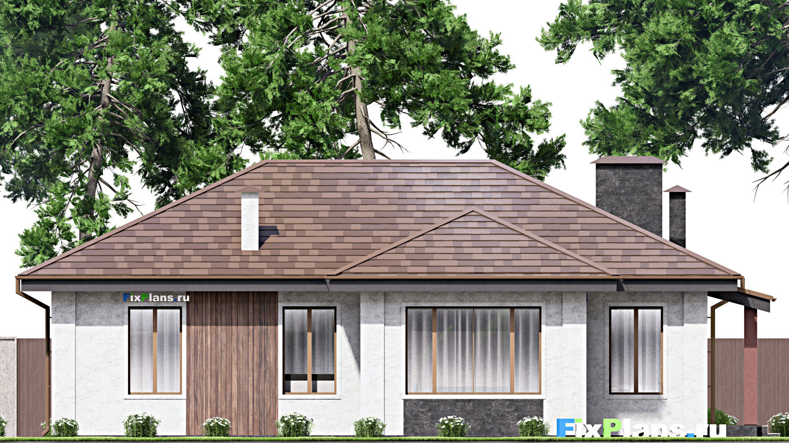 Проект одноэтажного дома 13х16м S128м2 F-14777