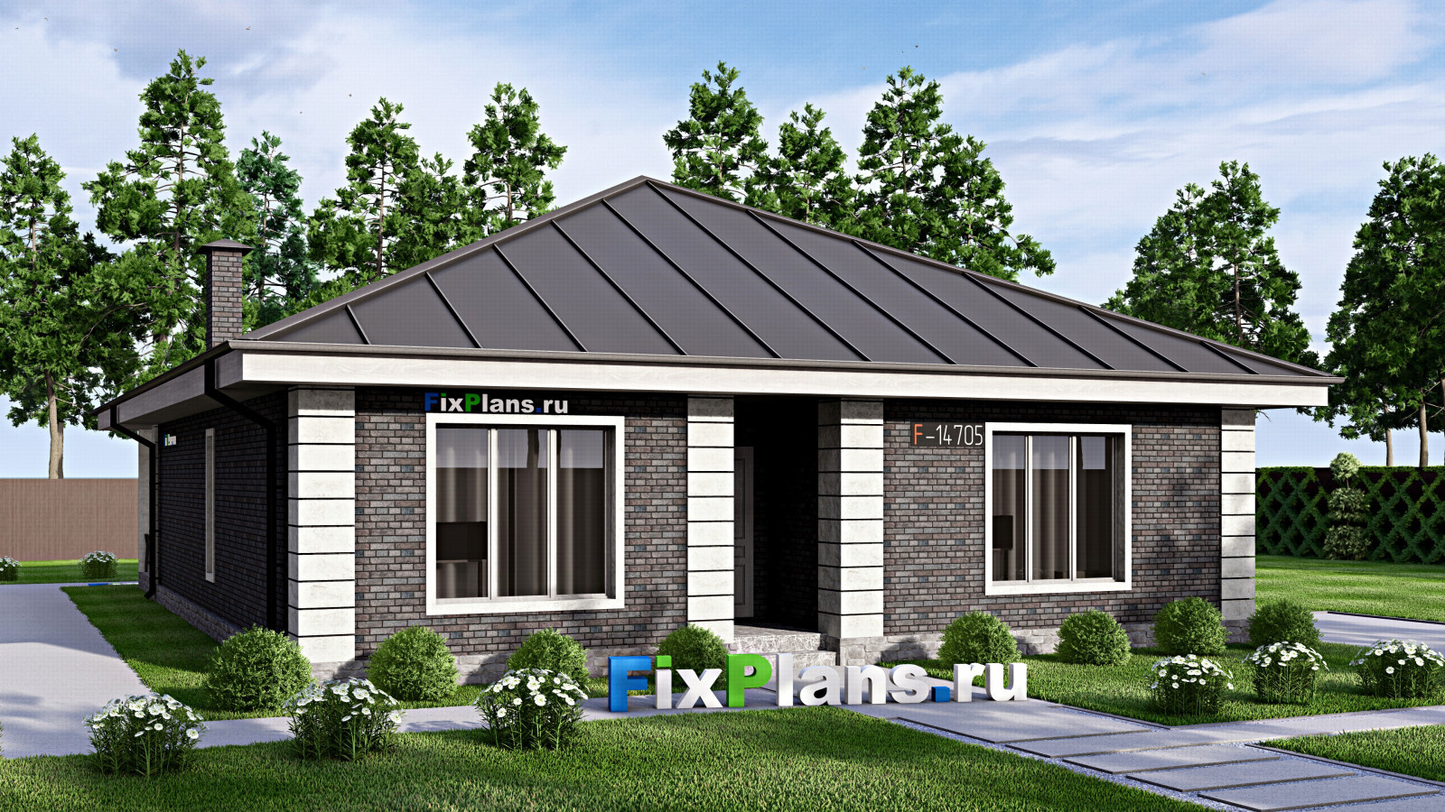 Проект одноэтажного дома 17х12м S161м2 F-14705