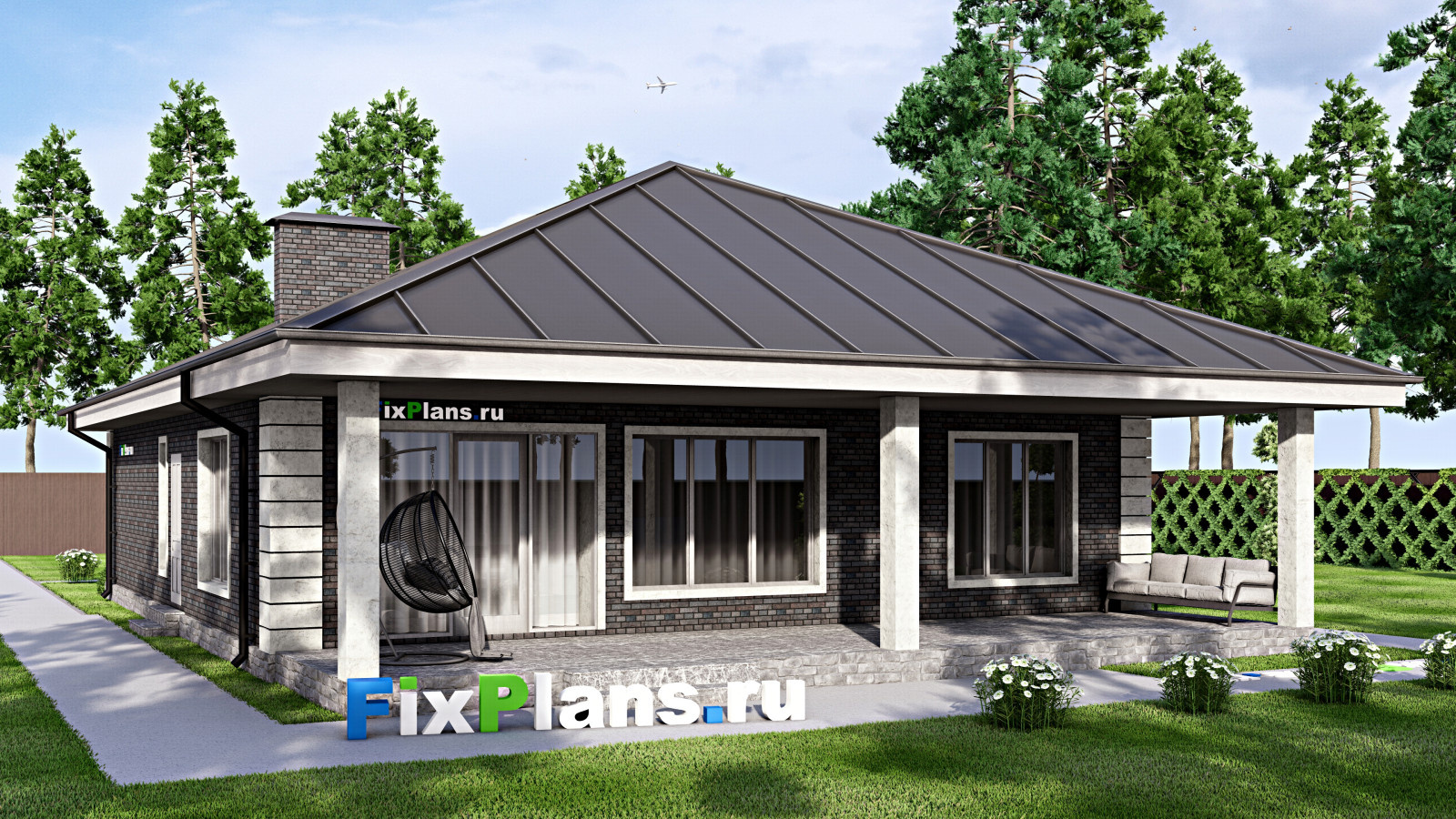 Проект одноэтажного дома 17х12м S161м2 F-14705