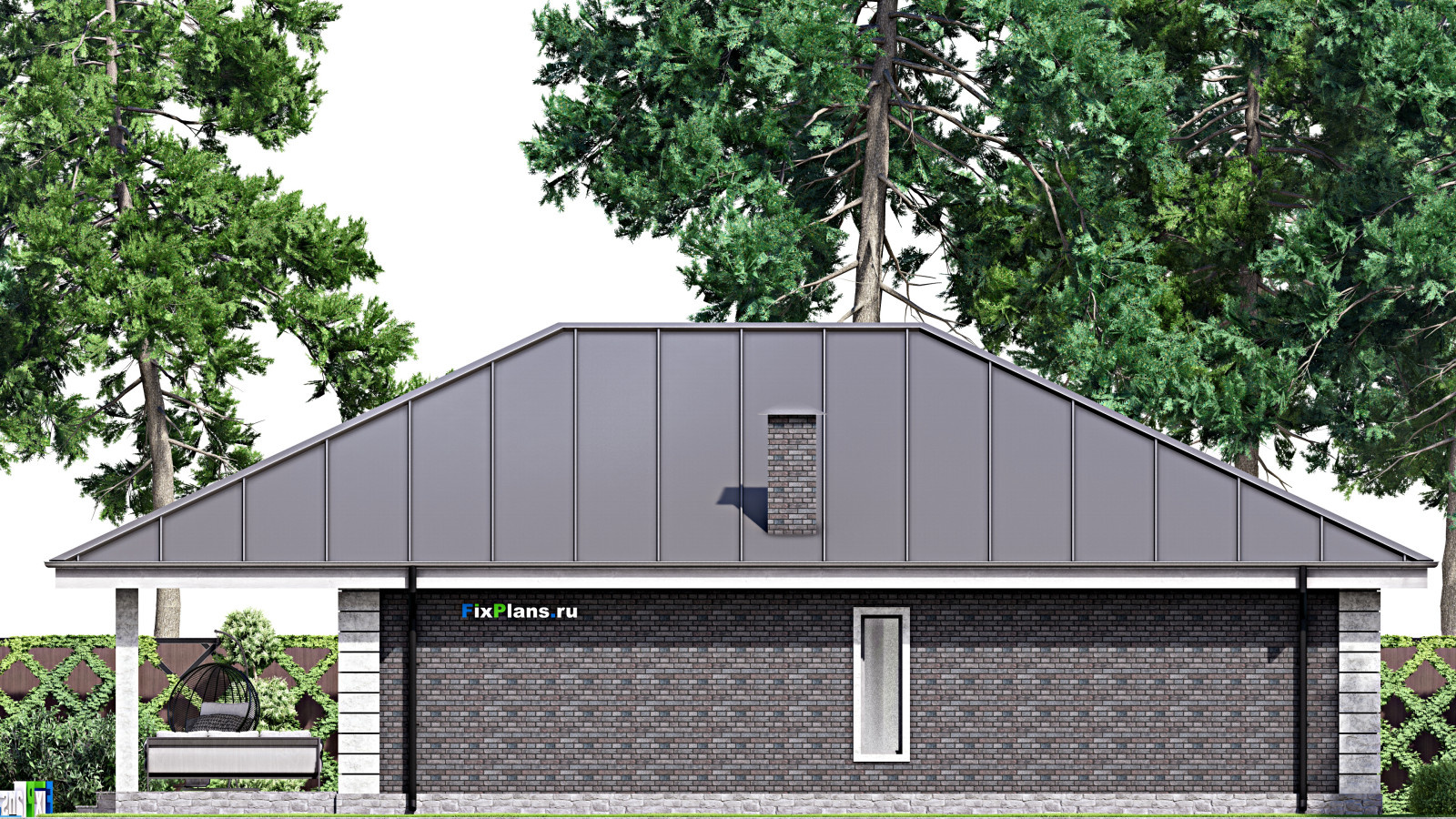 Проект одноэтажного дома 17х12м S161м2 F-14705