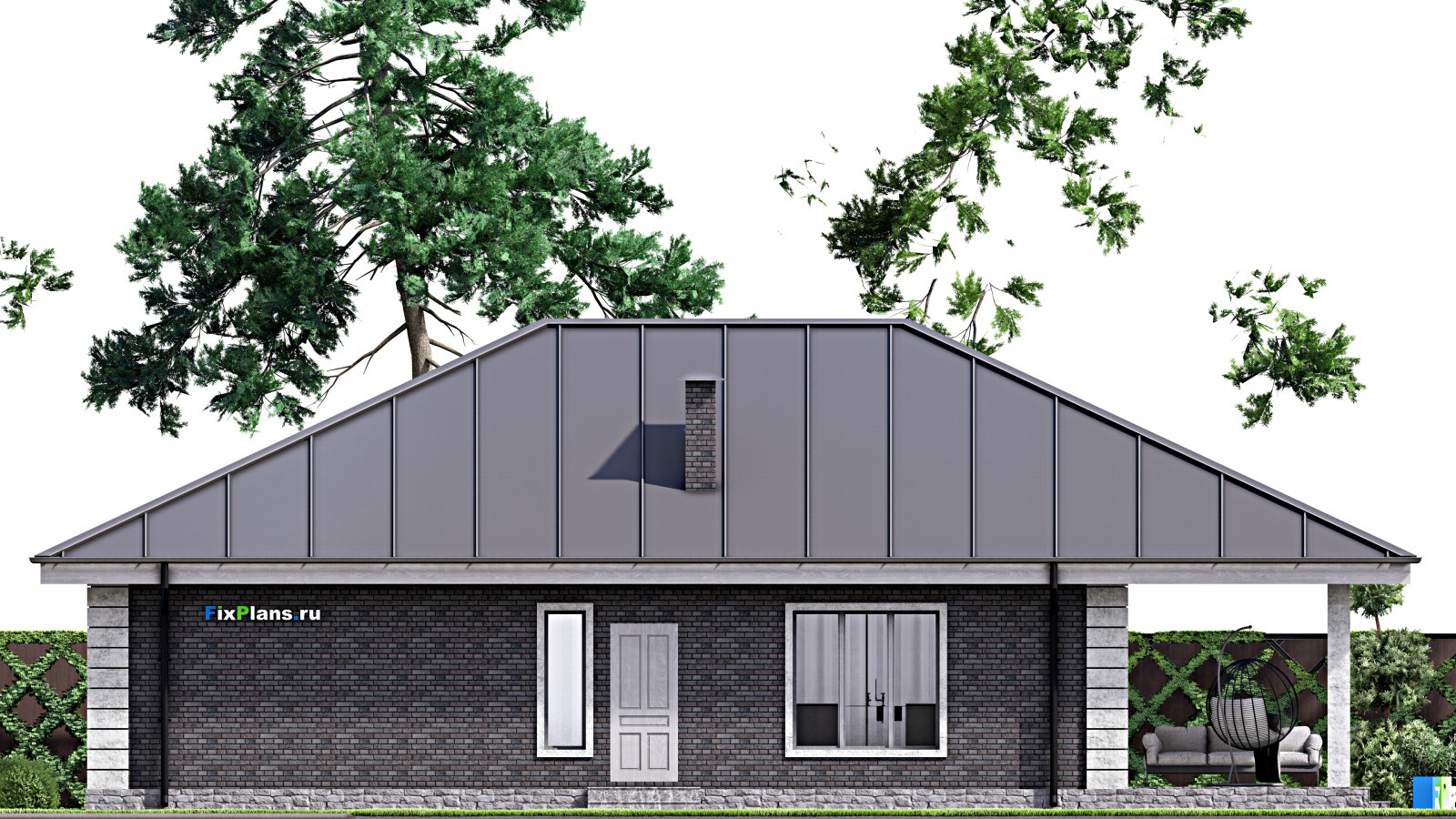 Проект одноэтажного дома 17х12м S161м2 F-14705