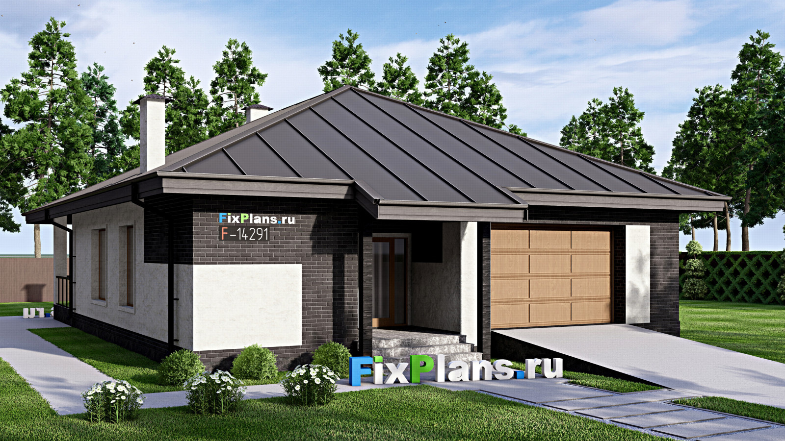 Проект одноэтажного дома 13х18м S169м2 F-14291