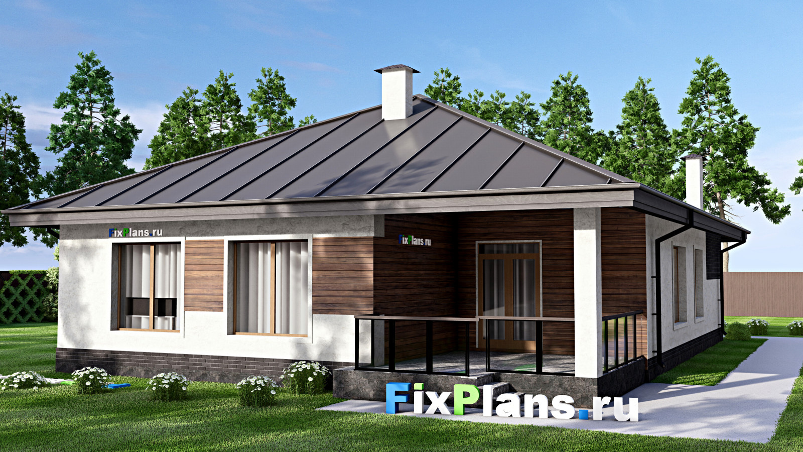 Проект одноэтажного дома 13х18м S169м2 F-14291