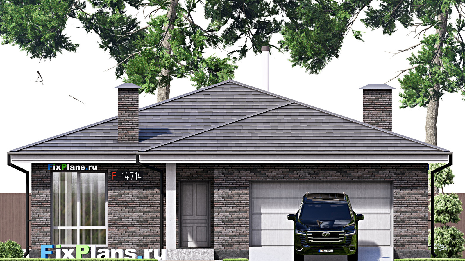 Проект одноэтажного дома 12х16м S149м2 F-14714