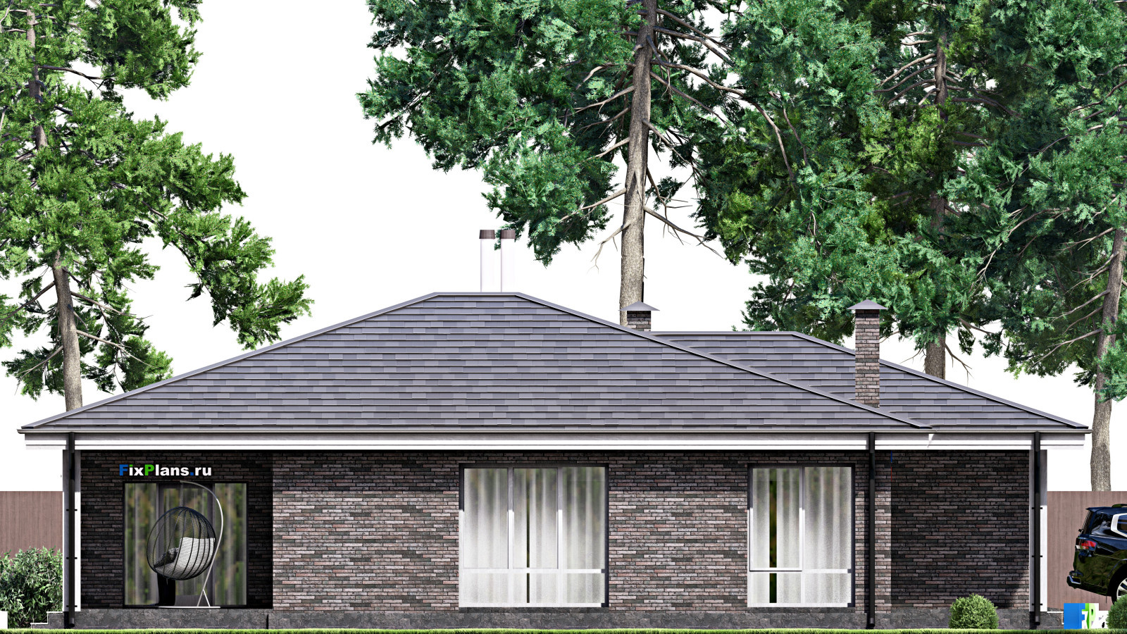 Проект одноэтажного дома 12х16м S149м2 F-14714