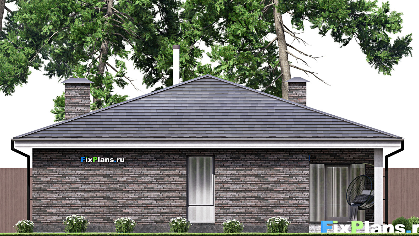 Проект одноэтажного дома 12х16м S149м2 F-14714