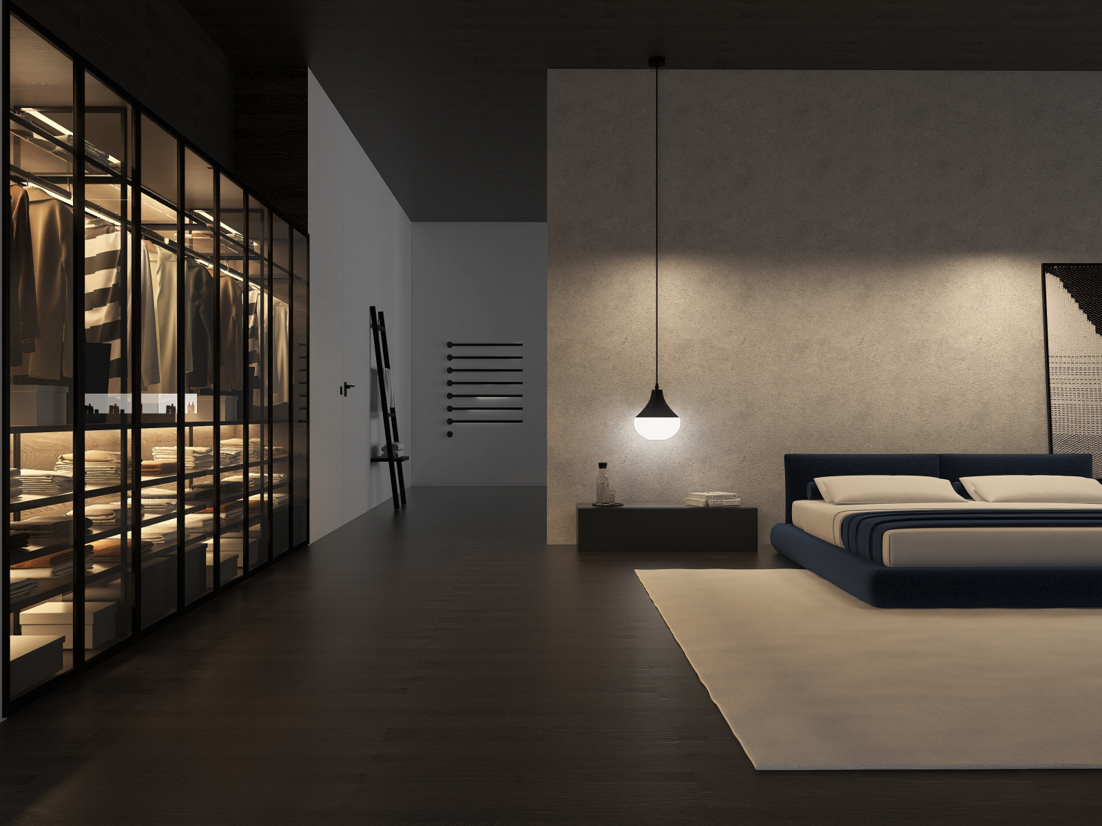 Спальня с атмосферой спокойствия интерьер мастер блока спальни с ванной