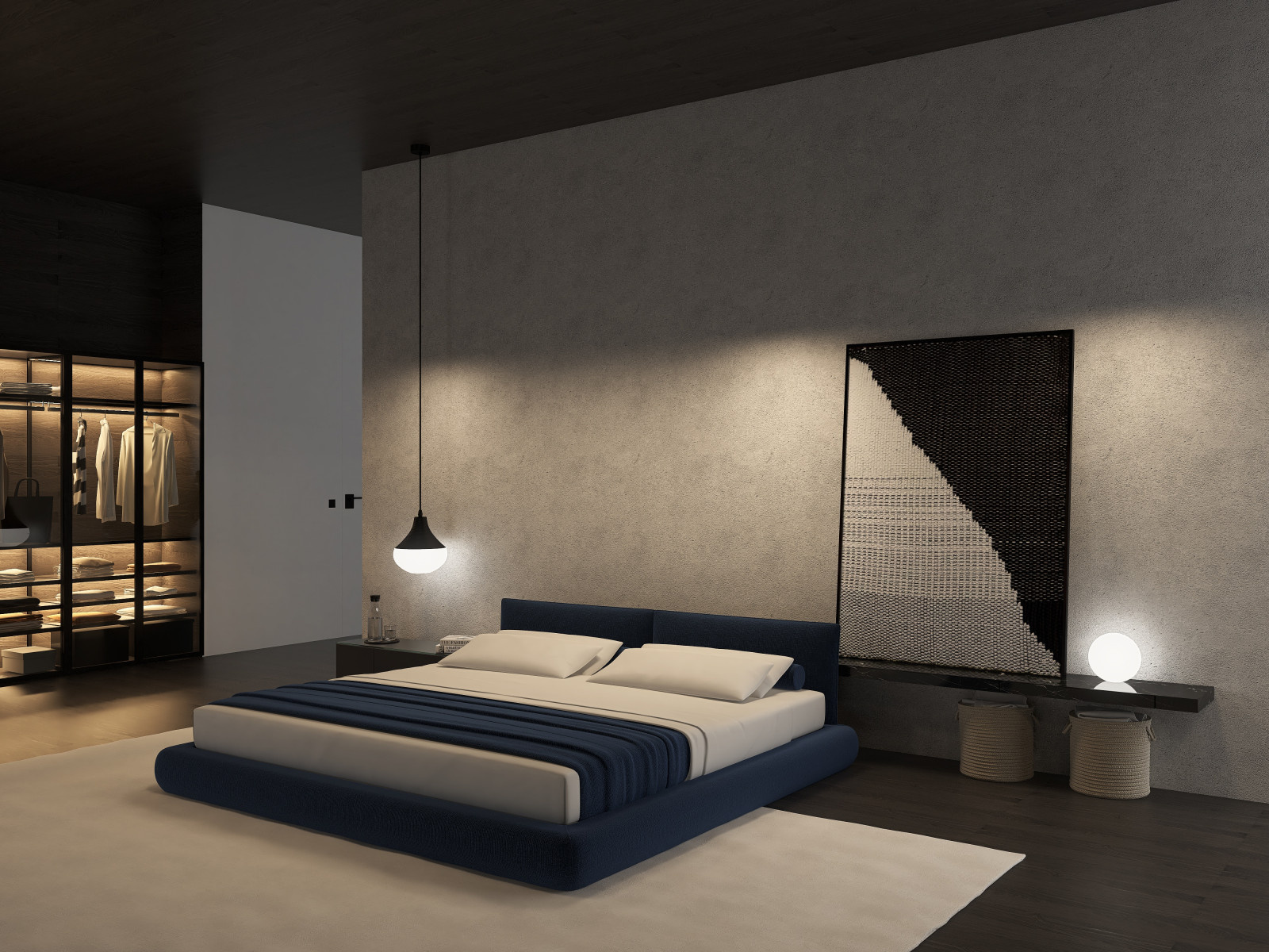 Спальня с атмосферой спокойствия интерьер мастер блока спальни с ванной